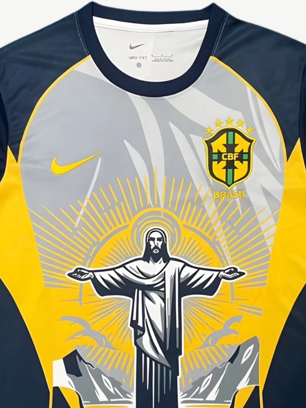 Nike x Brazil 2026 Redeemer Yellow Soccer football Jersey SE big print